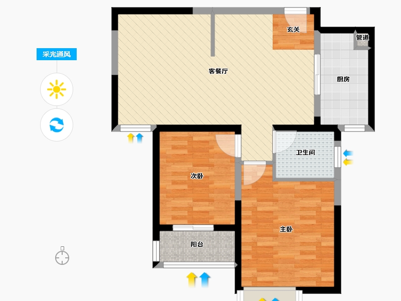 江苏省-无锡市-广晟苑-北区-72.00-户型库-采光通风