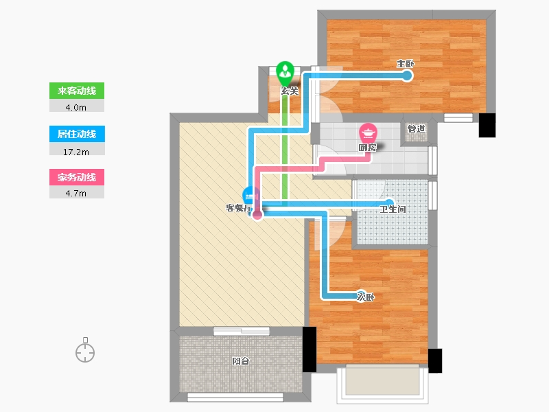 山西省-临汾市-中骏国际社区4期-57.26-户型库-动静线