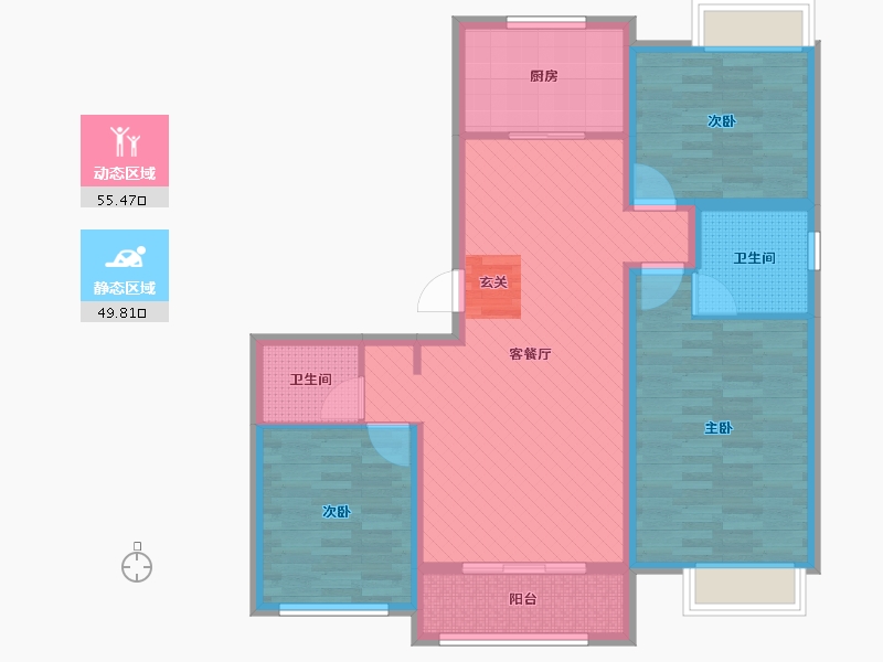 江苏省-徐州市-家泰上院-92.80-户型库-动静分区