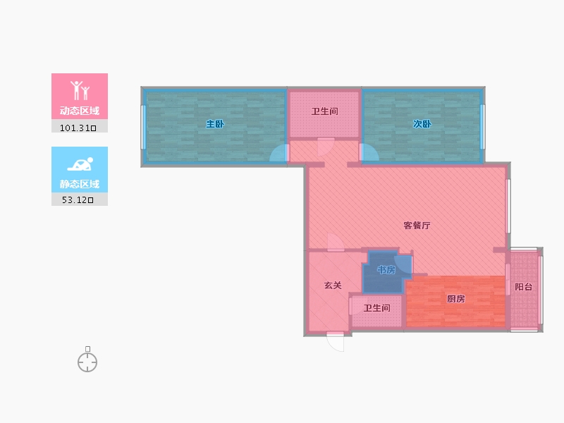 重庆-重庆市-云盘小区-135.00-户型库-动静分区