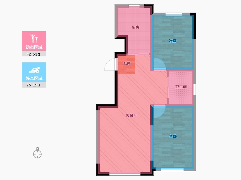 吉林省-长春市-万龙国际城-59.81-户型库-动静分区