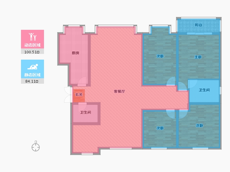 宁夏回族自治区-吴忠市-秦韵湖畔-164.98-户型库-动静分区