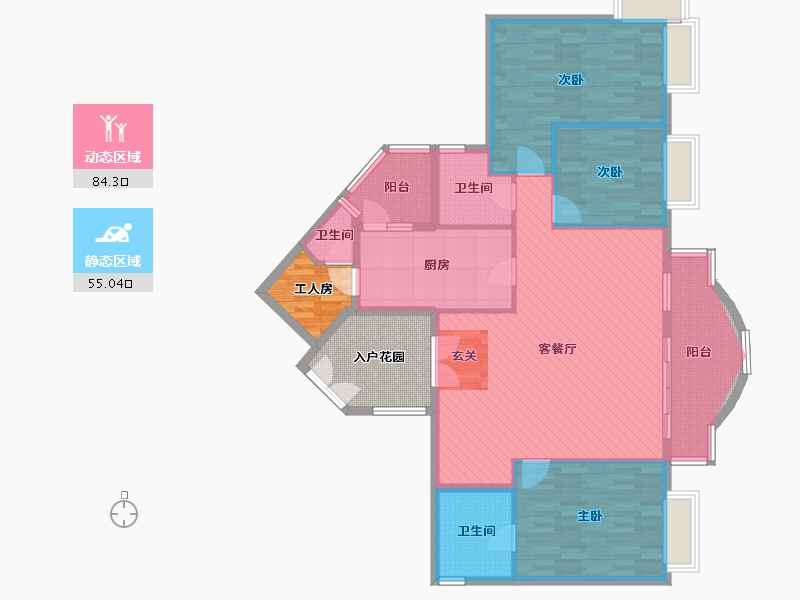 广东省-珠海市-海逸湾畔-139.34-户型库-动静分区