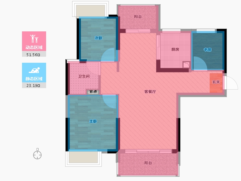 广西壮族自治区-梧州市-灏景玥城-65.22-户型库-动静分区