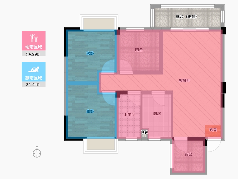 四川省-成都市-香槟大道-71.98-户型库-动静分区