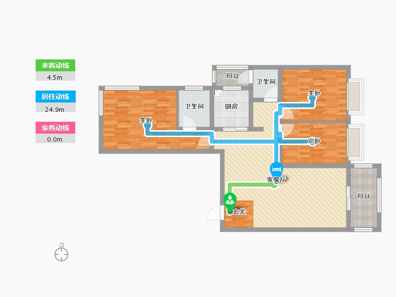 湖南省-郴州市-鑫沙苑-104.80-户型库-动静线