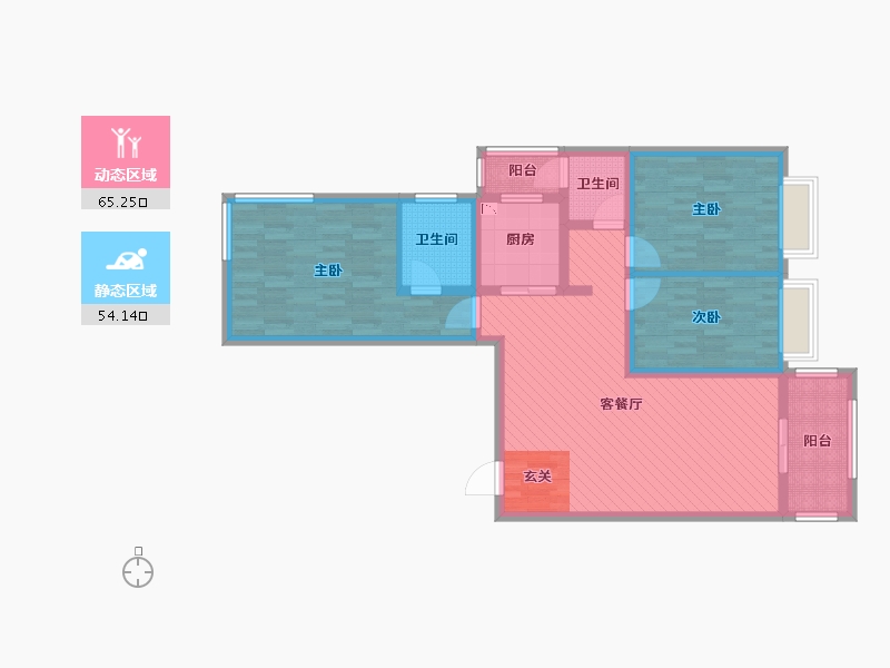 湖南省-郴州市-鑫沙苑-104.80-户型库-动静分区