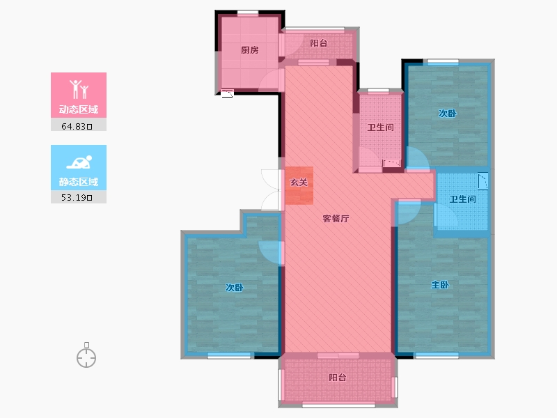 山西省-朔州市-海源滨河湾小区-102.87-户型库-动静分区