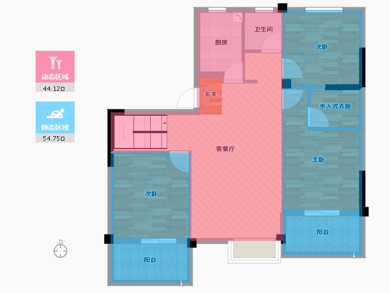 福建省-福州市-悦澜山-87.73-户型库-动静分区