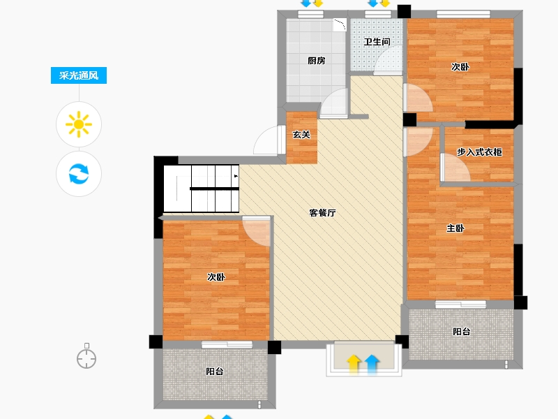 福建省-福州市-悦澜山-87.73-户型库-采光通风