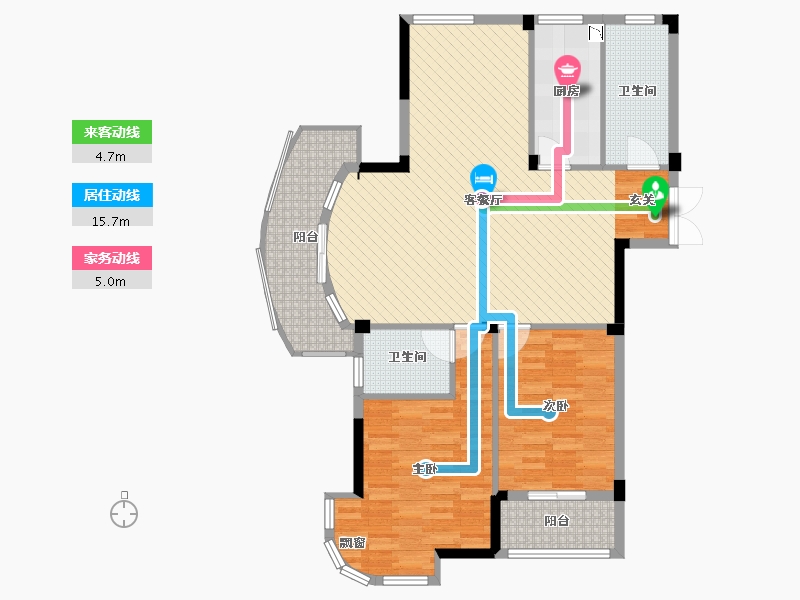 浙江省-嘉兴市-金域兰庭-8号楼-106.04-户型库-动静线