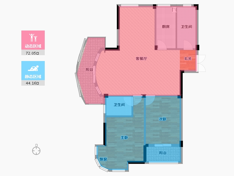 浙江省-嘉兴市-金域兰庭-8号楼-106.04-户型库-动静分区