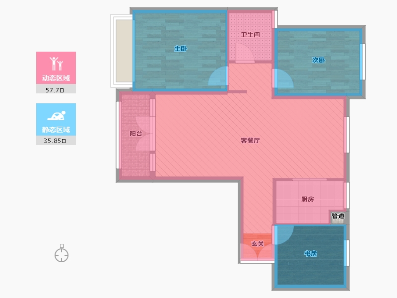 山东省-淄博市-齐悦国际三期-83.00-户型库-动静分区