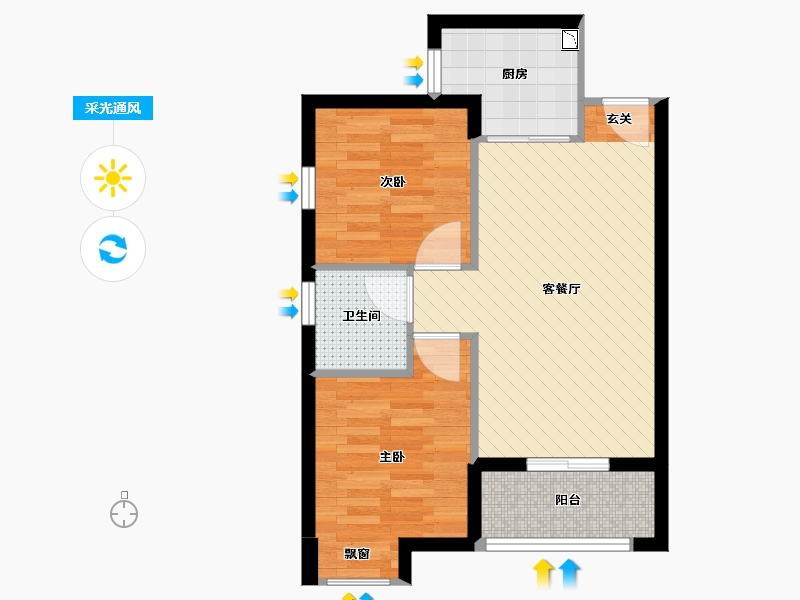 湖北省-武汉市-跃进家园-53.13-户型库-采光通风