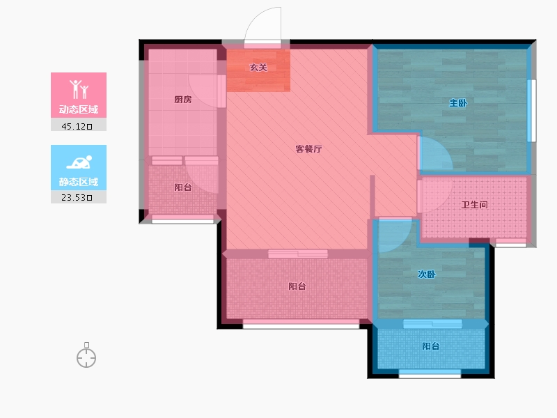 四川省-成都市-南阳盛世-三期-58.64-户型库-动静分区