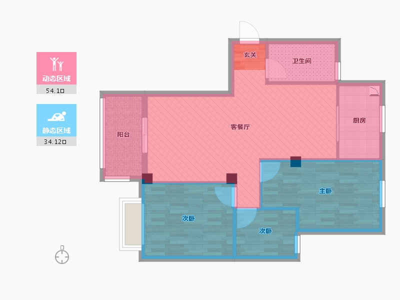 湖北省-荆门市-沙洋众苑金水湾-79.01-户型库-动静分区