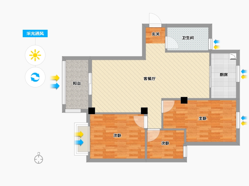 湖北省-荆门市-沙洋众苑金水湾-79.01-户型库-采光通风