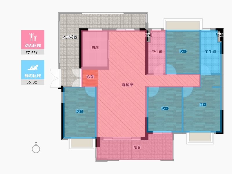 广东省-梅州市-联康城-126.29-户型库-动静分区