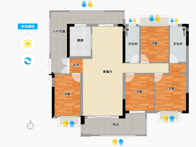 广东省-梅州市-联康城-126.29-户型库-采光通风