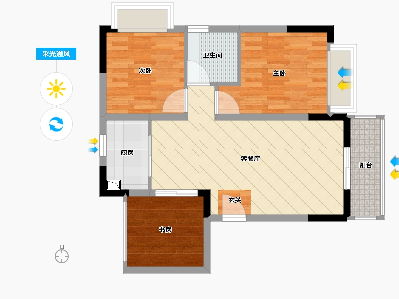 广东省-东莞市-厚德华庭1号商业住宅楼-60.63-户型库-采光通风