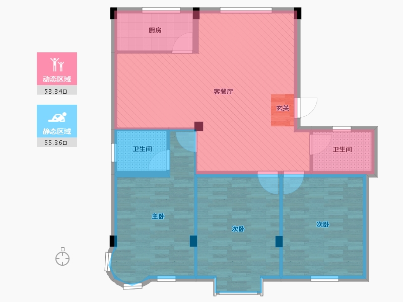 浙江省-金华市-前成小区-98.47-户型库-动静分区