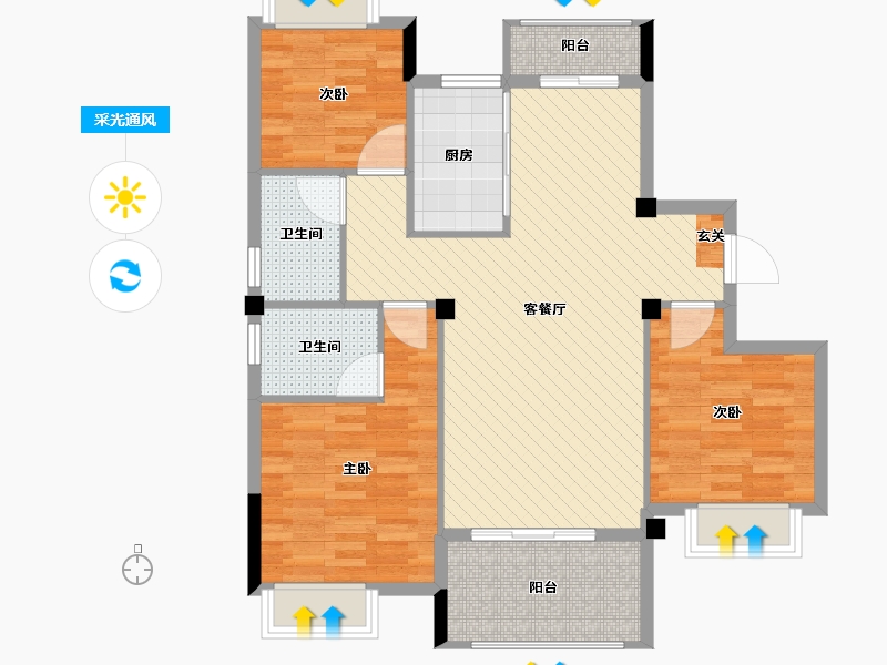 湖北省-荆门市-京山-92.00-户型库-采光通风