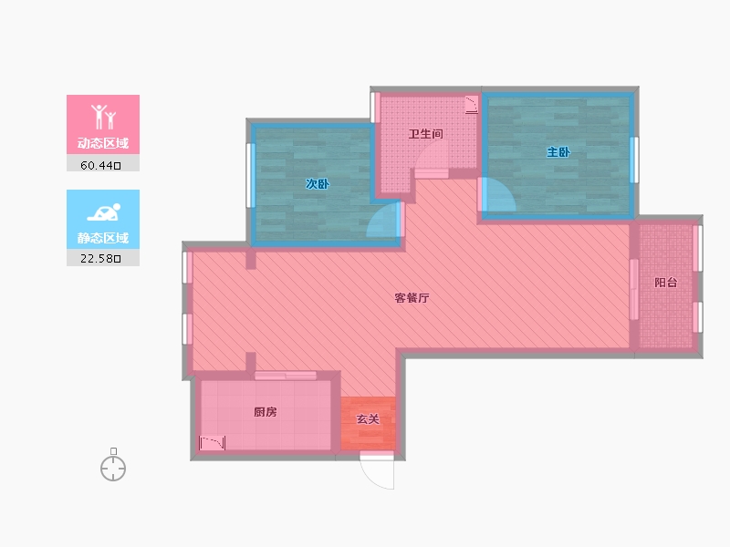 浙江省-绍兴市-国际华城-71.76-户型库-动静分区