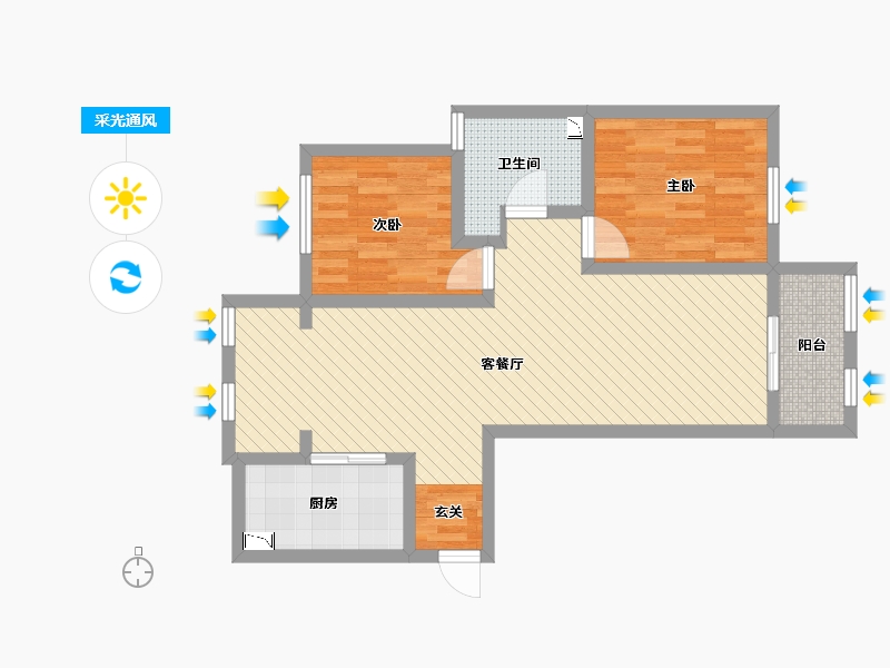 浙江省-绍兴市-国际华城-71.76-户型库-采光通风