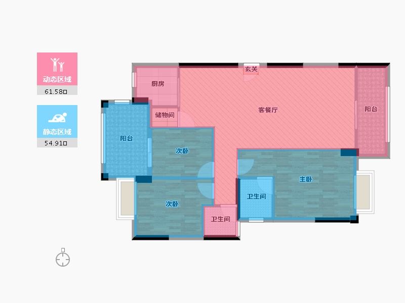 广东省-揭阳市-万景豪园-104.80-户型库-动静分区