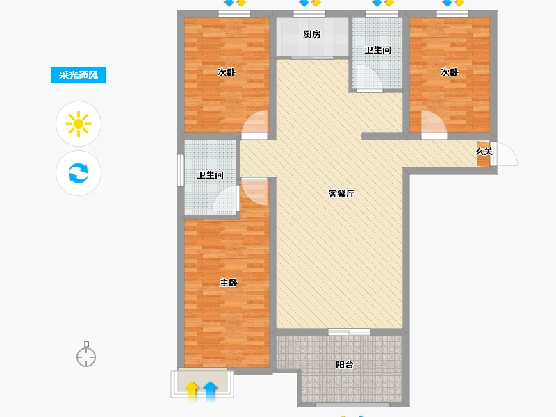 河北省-邢台市-和安小区-115.00-户型库-采光通风