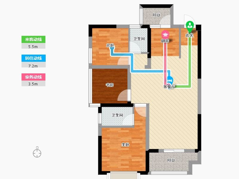 广西壮族自治区-南宁市-荣耀江南-76.32-户型库-动静线