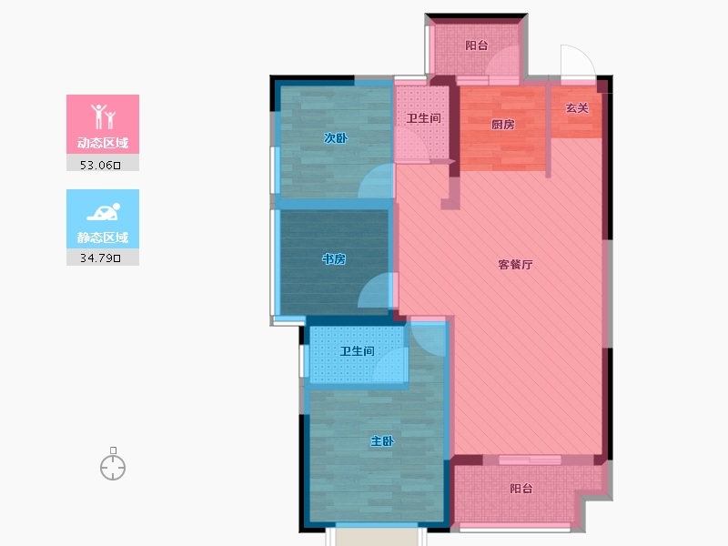 广西壮族自治区-南宁市-荣耀江南-76.32-户型库-动静分区