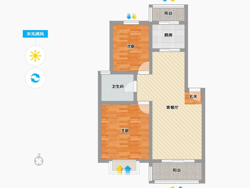 河南省-安阳市-清华园-70.00-户型库-采光通风