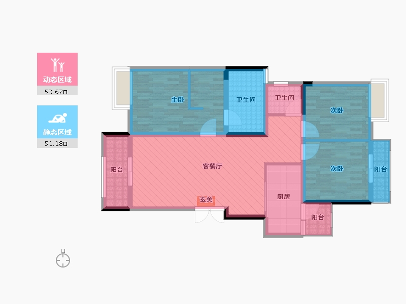 贵州省-遵义市-诗乡映象-91.20-户型库-动静分区