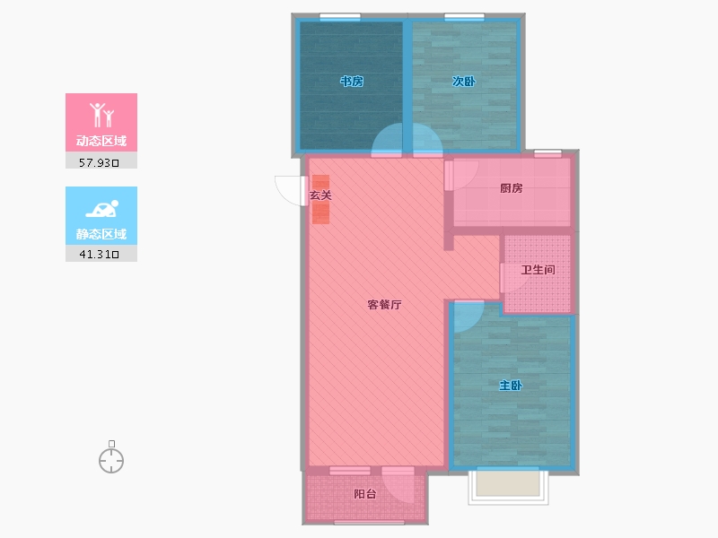 宁夏回族自治区-银川市-西夏万达广场-88.00-户型库-动静分区