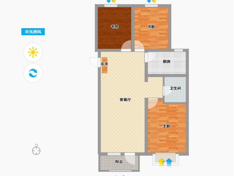 宁夏回族自治区-银川市-西夏万达广场-88.00-户型库-采光通风