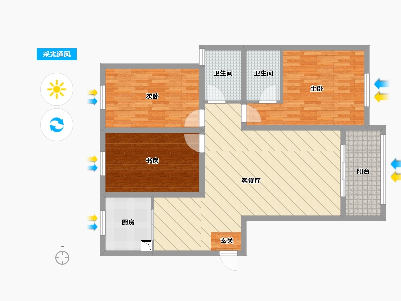 河南省-驻马店市-城邦百合春天-102.28-户型库-采光通风