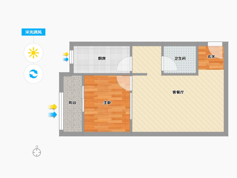 山东省-济南市-彼岸新都-44.41-户型库-采光通风