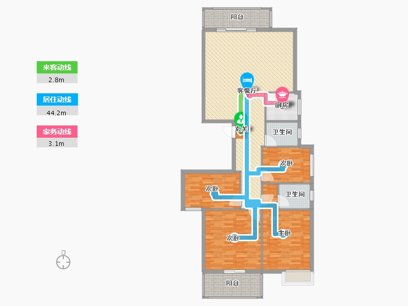 福建省-福州市-长福世家-125.00-户型库-动静线