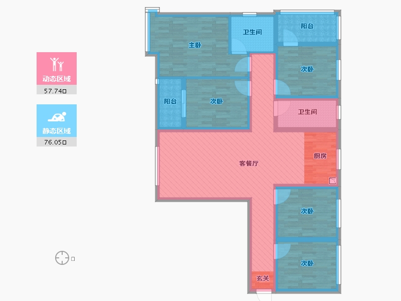 河南省-郑州市-东瑞枫景-116.49-户型库-动静分区