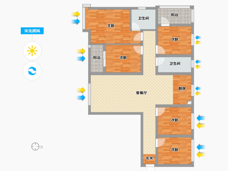 河南省-郑州市-东瑞枫景-116.49-户型库-采光通风