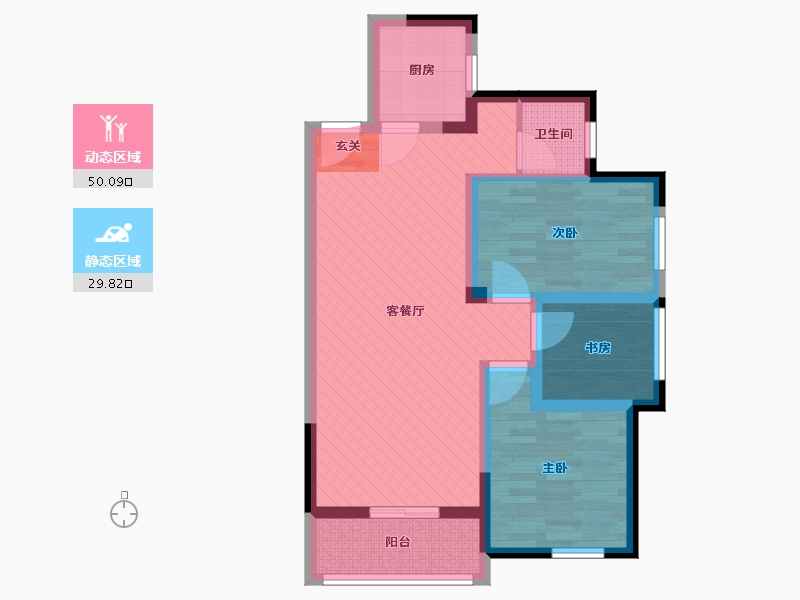 湖南省-长沙市-华润新都汇-69.19-户型库-动静分区