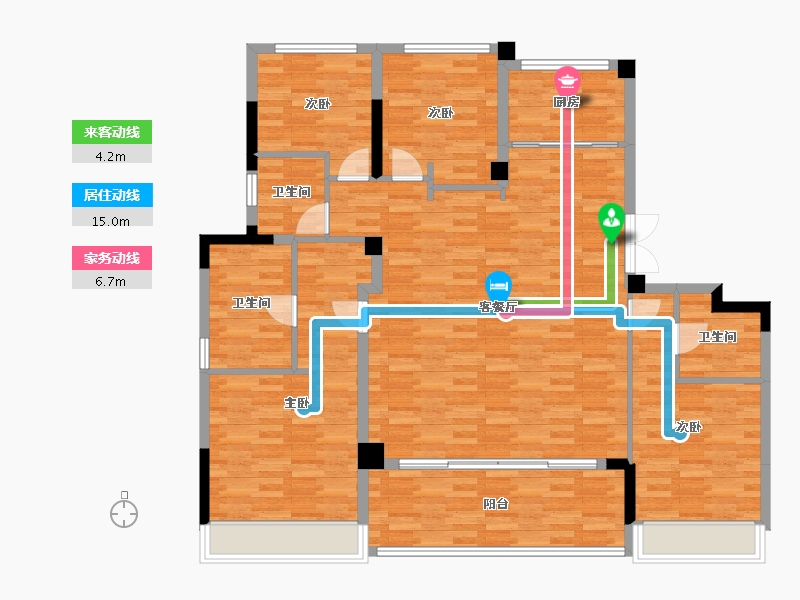 浙江省-杭州市-绿城建发沁园-133.87-户型库-动静线