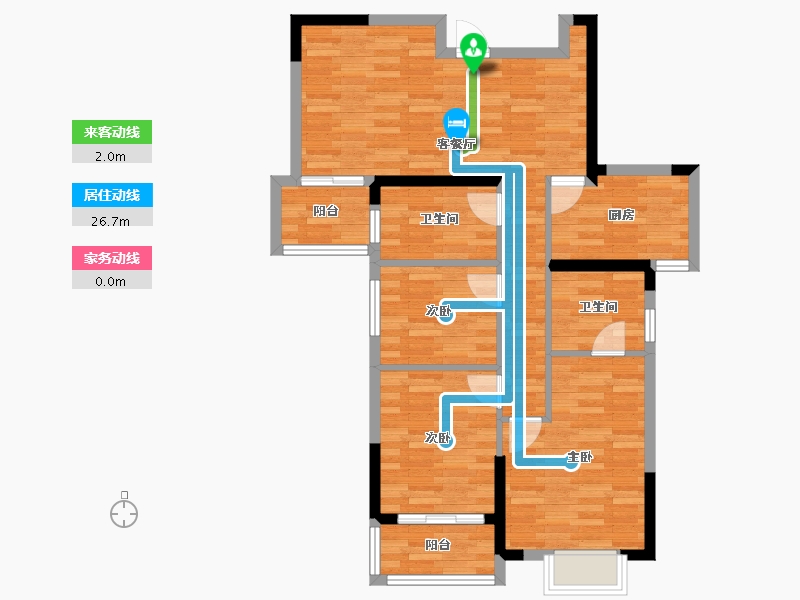 湖北省-孝感市-香港城2期-81.96-户型库-动静线