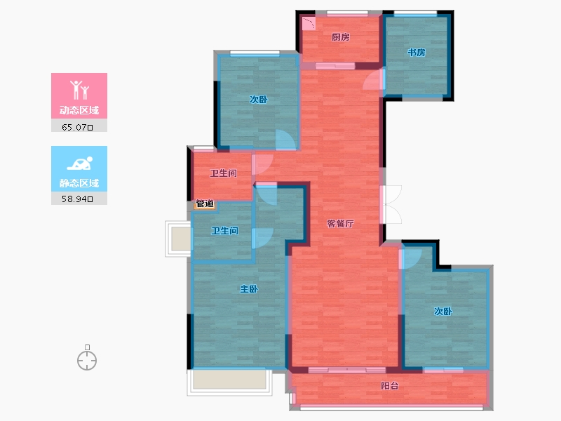 浙江省-杭州市-九龙仓天玺-111.20-户型库-动静分区