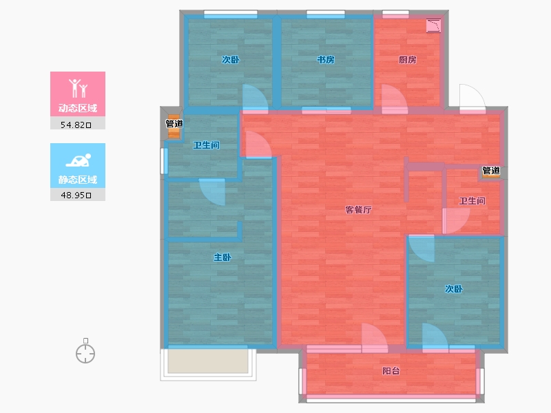 辽宁省-沈阳市-华发首府-92.75-户型库-动静分区