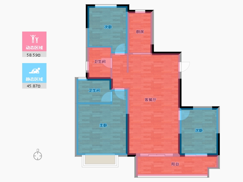 山东省-烟台市-瑞莱首府-94.01-户型库-动静分区