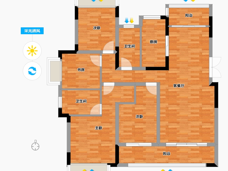 贵州省-贵阳市-广大城-106.23-户型库-采光通风