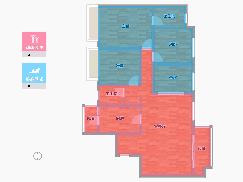 四川省-眉山市-朗基 香颂天府-96.02-户型库-动静分区