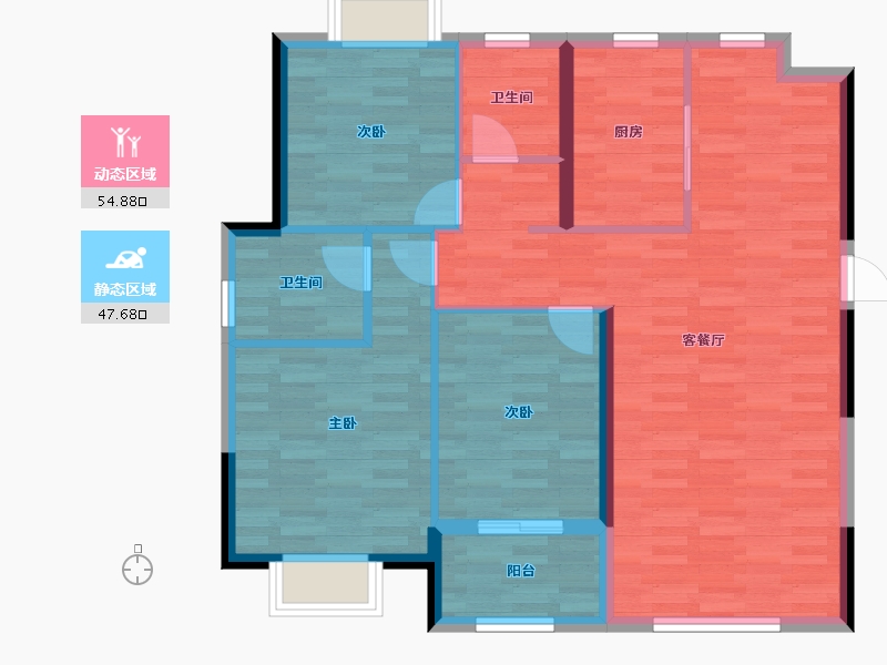 湖北省-襄阳市-汉江一品-92.85-户型库-动静分区